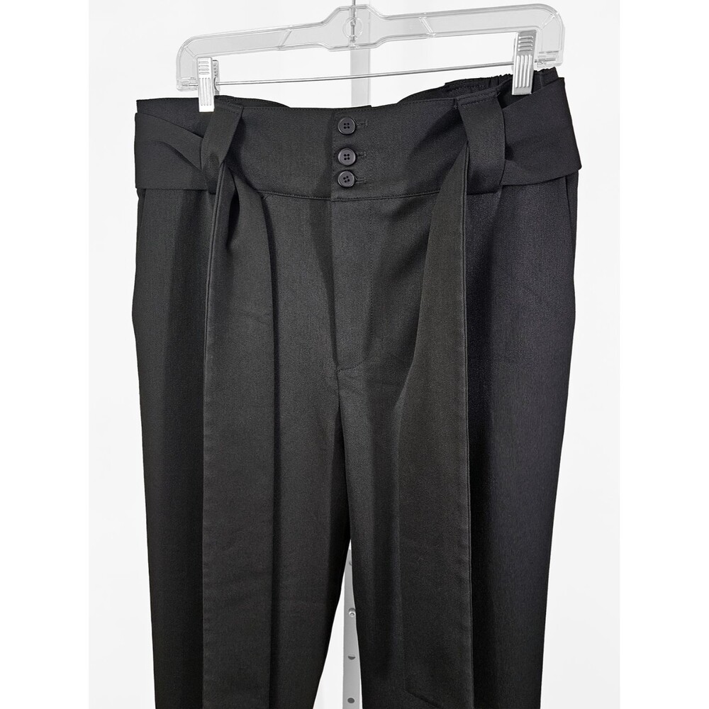 ORTTU Brunello Medium Black Wrap Around Belt Sensual Avant Garde Trouser Pants